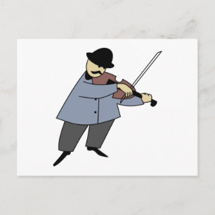 Mann spielt Violine Postkarte