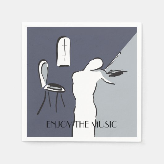 Mann spielt Violine Serviette (Vorderseite)