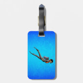 Mann-Sporttauchen Gepäckanhänger (Rückseite vertikal)