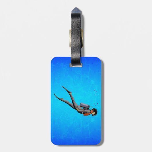 Mann-Sporttauchen Gepäckanhänger (Rückseite vertikal)