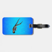 Mann-Sporttauchen Gepäckanhänger (Rückseite horizontal)