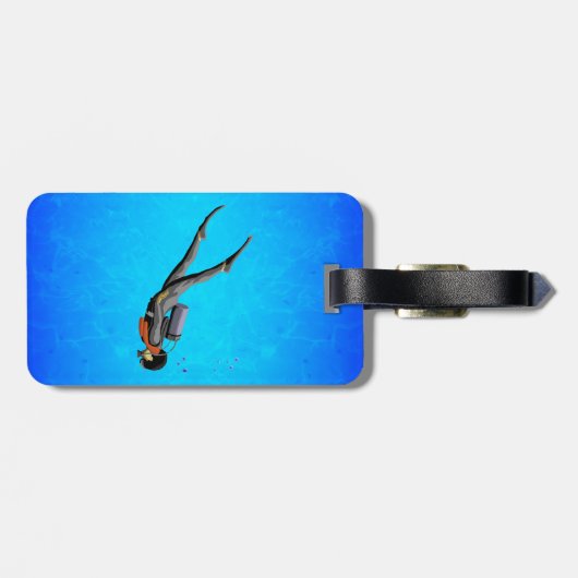 Mann-Sporttauchen Gepäckanhänger (Rückseite horizontal)