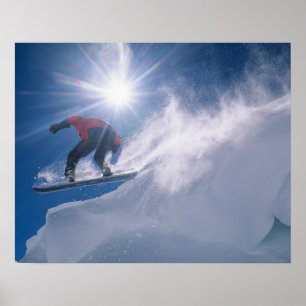 Mann springt von einer großen Cornice auf einem Sn Poster