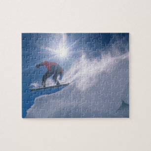 Mann springt von einer großen Cornice auf einem Sn Puzzle