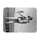 Mann Stehend auf Pier Magnet (Horizontal)