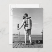 Mann Stehend auf Pier Postkarte (Vorne/Hinten)