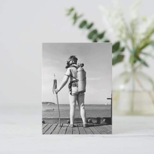 Mann Stehend auf Pier Postkarte (Stehend Vorderseite)