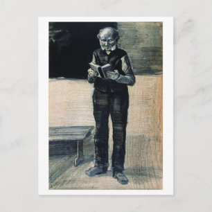 Mann stehend beim Lesen eines Buches, Vincent van Postkarte