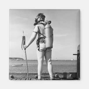 Mann steht auf Pier Magnet