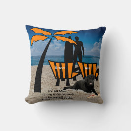 Mann surft Hunde Beach Orange Stühle Kissen