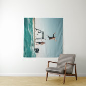 Mann taucht im Pool Wandteppich (Beispiel (Horizontal))