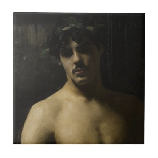 Mann-tragende Lorbeer Fliese (Vorderseite)