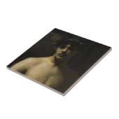 Mann-tragende Lorbeer Fliese (Seite)