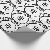 Mann-tragendes Geld-Taschen-Dollar-Zeichen Geschenkpapier (Ecke)