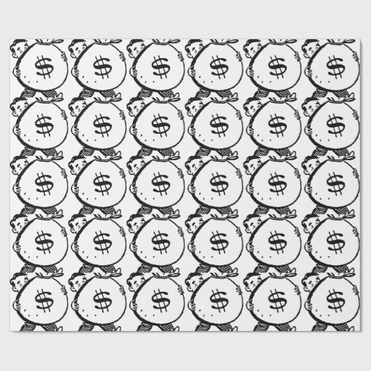 Mann-tragendes Geld-Taschen-Dollar-Zeichen Geschenkpapier (Flach)