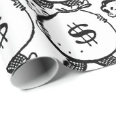 Mann-tragendes Geld-Taschen-Dollar-Zeichen Geschenkpapier (Rolleneckpunkt)