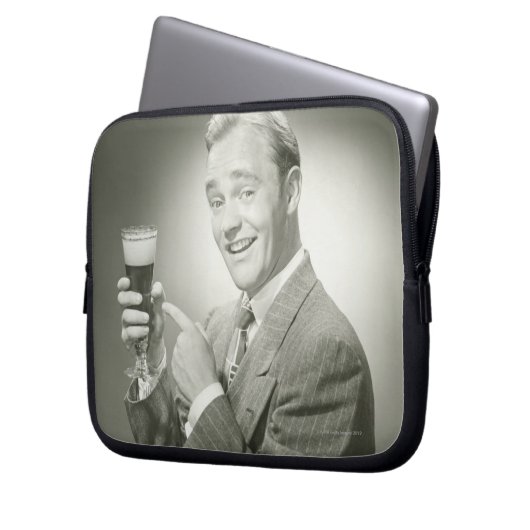 Mann-Trinken Laptopschutzhülle (Vorderseite Links)