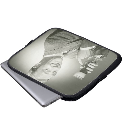 Mann-Trinken Laptopschutzhülle (Vorne Knopf)