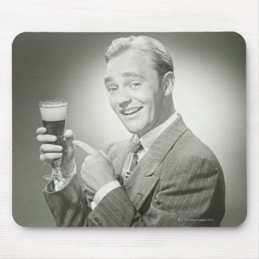 Mann-Trinken Mousepad (Vorne)