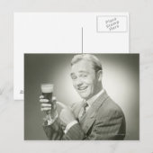 Mann trinkend postkarte (Vorne/Hinten)