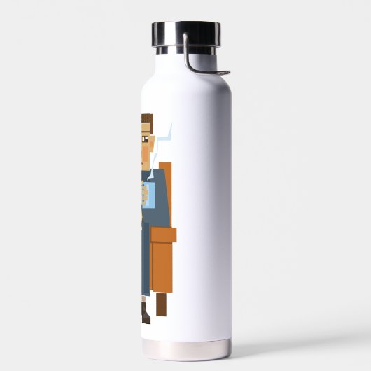 Mann trinkt Kaffeflasche Trinkflasche (Links)