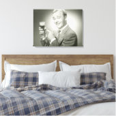Mann trinkt leinwanddruck (Insitu (Schlafzimmer))