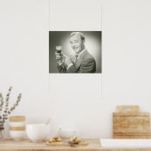 Mann trinkt poster (Küche)