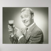 Mann trinkt poster (Vorne)
