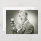 Mann trinkt postkarte (Vorne/Hinten)