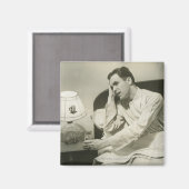 Mann trinkt Wasser Magnet (Vorderseite/Rückseite)