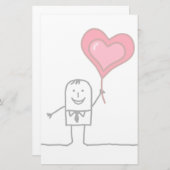 Mann u. Herz Briefpapier (Vorne/Hinten)