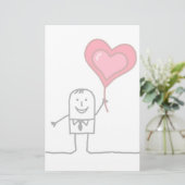 Mann u. Herz Briefpapier (Stehend Vorderseite)