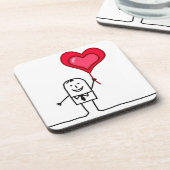 Mann u. Herz Getränkeuntersetzer (Linke Seite)