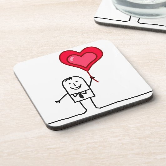 Mann u. Herz Getränkeuntersetzer (Linke Seite)