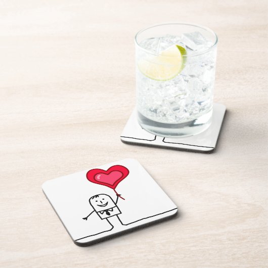Mann u. Herz Getränkeuntersetzer (Rechte Seite)