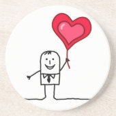 Mann u. Herz Sandstein Untersetzer (Vorne)