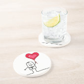 Mann u. Herz Sandstein Untersetzer (Seite)