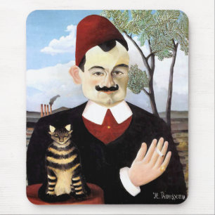 Mann u. Katze durch Henri Rousseau Mousepad