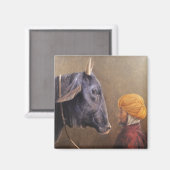 Mann und Bull Magnet (Vorderseite/Rückseite)