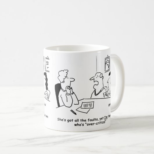 Mann und Ehefrau in der Ehe Guidance Office. Kaffeetasse (VorderseiteRechts)