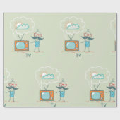 Mann und Fernsehen Geschenkpapier (Flach)