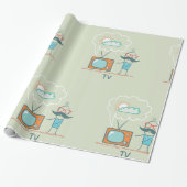 Mann und Fernsehen Geschenkpapier (Ungerollt)