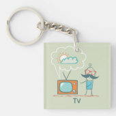 Mann und Fernsehen Schlüsselanhänger (Vorderseite)