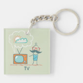 Mann und Fernsehen Schlüsselanhänger (Rückseite)