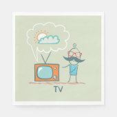 Mann und Fernsehen Serviette (Vorderseite)