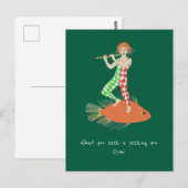 Mann und Fisch Postkarte (Vorne/Hinten)