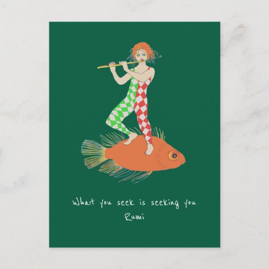 Mann und Fisch Postkarte (Vorderseite)