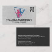 Mann und Frau arbeiten aus | QR-Code Visitenkarte (Vorne/Hinten)