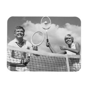 Mann und Frau beim Tennisspielen Magnet