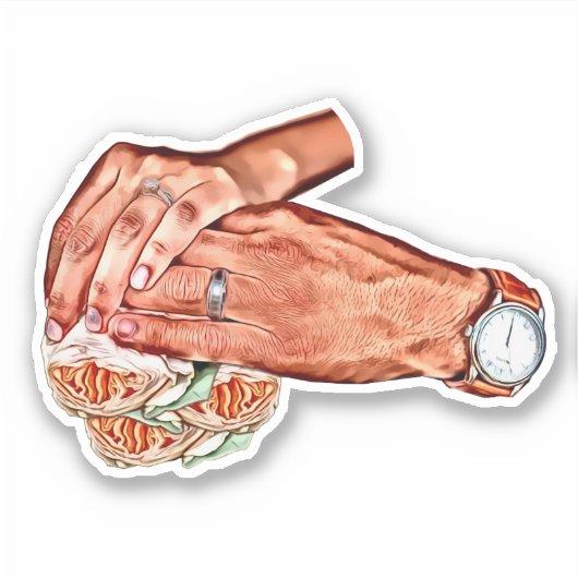 Mann und Frau Bräutigam Paare Kunst Aufkleber (Vorderseite)